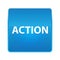 Action shiny blue square button