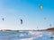 Action shot of kitesurfers at Woodman Point