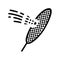 action shuttlecock racket glyph icon vector illustration
