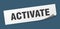 activate sticker. activate square isolated sign.