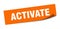 activate sticker. square isolated label sign. peeler