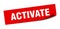 activate sticker. square isolated label sign. peeler