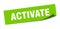 activate sticker. square isolated label sign. peeler