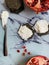 Activated charcoal crackers with cheese as a detox breakfast