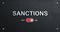 Activated ON-OFF switch to enable sanctions. Sanctions switch on the black panel. Modern digital concept of sanctions