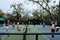 Active Adults Playing Pickleball Outdoors