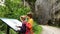 Active children hiking by the Prapastiile Zarnestiului canyon