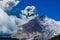 Active Cotopaxi volcano erupting