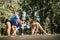 Active Couple Enjoying Outdoor Workout in Sunny Park