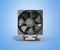 Active CPU cooler with the aluminum finned heat-sink and the fan