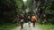 Active family hiking by the Prapastiile Zarnestiului canyon