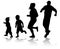 Active family silhouettes