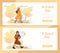 Active fashionable woman in autumn park banner set