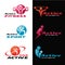 Active fitness and sport logo vector set design