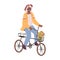 Active grandmother riding bicycle, old people