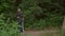 Active and happy senior couple walking in the park