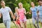Active and healthy friends nordic walking