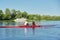 Active healthy lifestyle teens. Boys paddling sport kayak