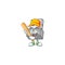 An active healthy USB wireless adapter mascot design style playing baseball