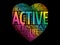 ACTIVE heart word cloud, fitness, sport, health concept