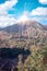 Active Indonesian volcano Batur on the tropical island of Bali. View of great volcano Batur. Beautiful landscape.