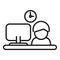 Active late work icon outline vector. Night time