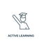 Active Learning icon from life skills collection. Simple line Active Learning icon for templates, web design and infographics