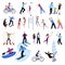 Active Leisure People Icons Set