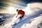 Active lifestyle winter extreme downhill skiing in cold, generative ai