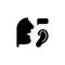 Active listening black glyph icon