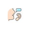 Active listening RGB color icon