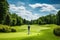 An active man playing golf on a well-maintained golf course, enjoying a round of outdoor sports, Golfer taking the perfect swing