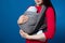 Active motherhood babywearing in woven wrap baby carrier