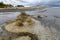 Active muddy volcanoes national reservation. Horizontal view wit