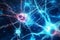 Active Nerve Cells Neuronal Network with Electrical Signals. Generative AI