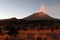 Active Popocatepetl volcano in Mexico