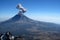 Active Popocatepetl volcano in Mexico