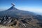 Active Popocatepetl volcano in Mexico