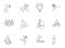 active recreation hand drawn linear vector icons