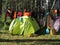 Active rest tent in the woods tourism