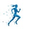 Active running woman vector illustration. Energy jogging design