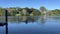 Active senior Australian couple kayaking on Ross River Queensland