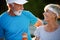 Active senior couple engaging in healthy sports activies