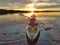 Active senior kayaking on Coot Bay in Everglades National Park.