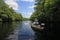 Active senior kayaking on Fisheating Creek, Florida.