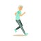 Active senior runner woman doing exercise to stay healthy, healthy active lifestyle colorful characters vector