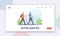 Active Seniors Healthy Lifestyle Landing Page Template. Elderly People Nordic Walk with Sticks. Aged Couple Hiking