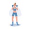 Active Sports Woman Boxing with Confidence. Powerful Female Boxer in Gym Workout Session