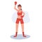 Active Sports Woman Boxing with Confidence. Powerful Female Boxer in Gym Workout Session