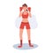 Active Sports Woman Boxing with Confidence. Powerful Female Boxer in Gym Workout Session